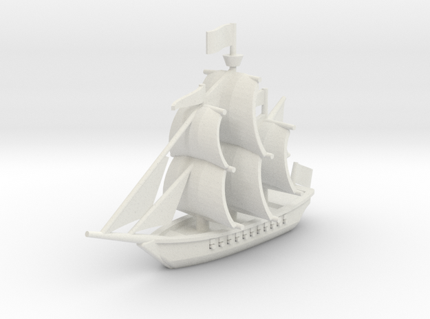 Light Frigate, 22 gun: 1/500 scale in White Natural Versatile Plastic