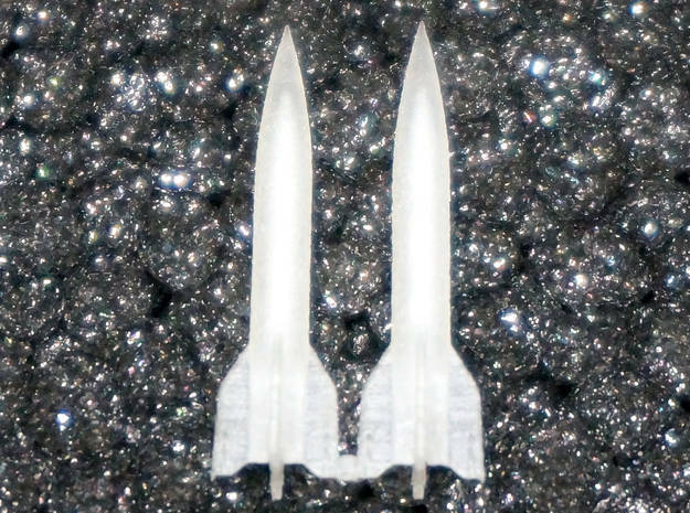 V-2 1/700 scale (two rockets) - sprue in Tan Fine Detail Plastic
