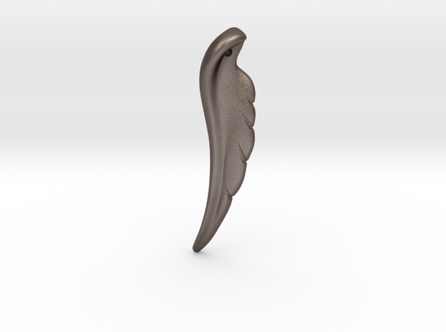 wing pendant in Polished Bronzed Silver Steel