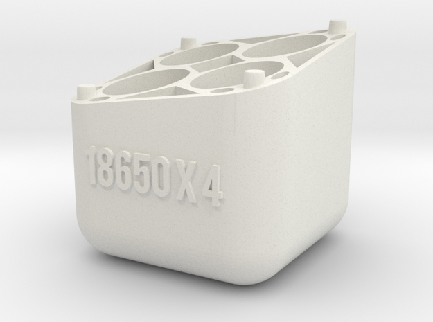 Swedish Vaper 18650x4 Battery Holder BASE in White Natural Versatile Plastic