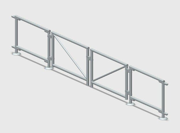 6' Chain-link Double Gate in White Natural Versatile Plastic: 1:87 - HO