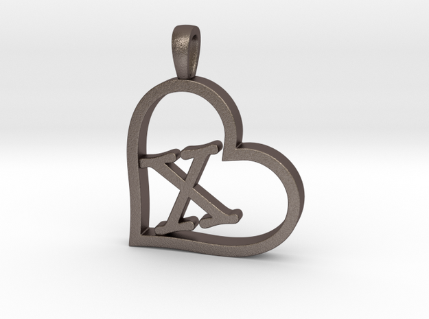 Alpha Heart 'X' Series 1 in Polished Bronzed Silver Steel