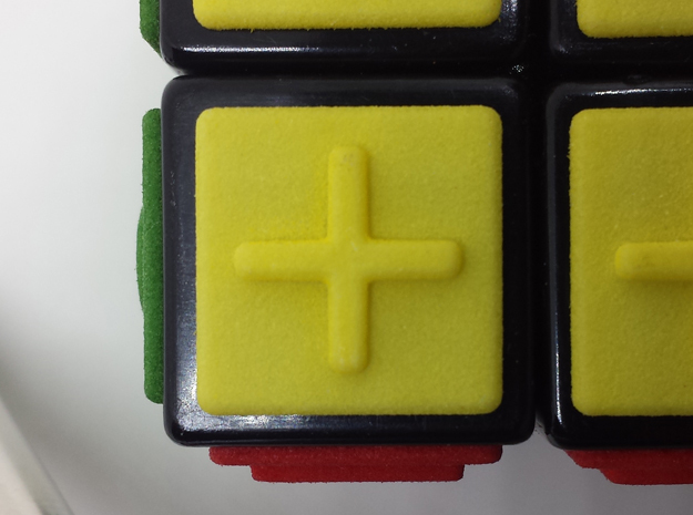 Yellow replacement tile (Rubik's Blind Cube) in Yellow Processed Versatile Plastic