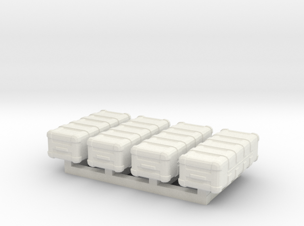 1/87 Scale Weapons Cases v5 x4 in White Natural Versatile Plastic