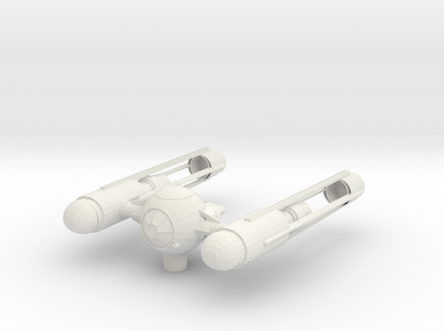 Tie Wing Fighter with Hyperdrive in White Natural Versatile Plastic