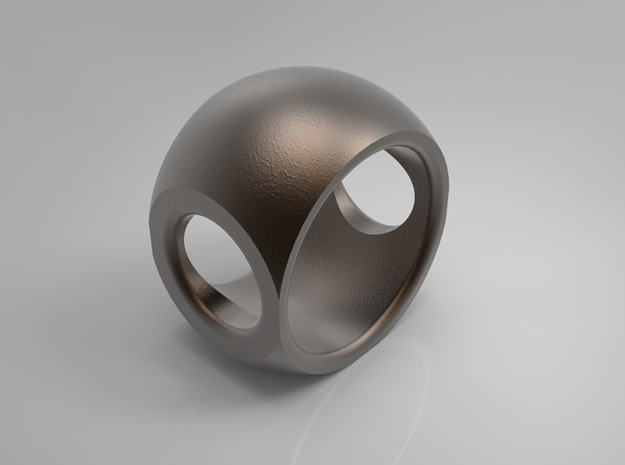 RING SPHERE 1 SIZE 9 in Polished Bronze Steel