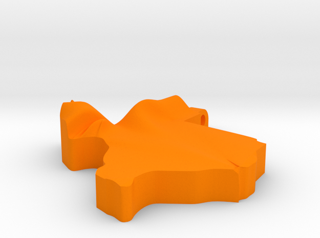 Texas Pendant in Orange Processed Versatile Plastic