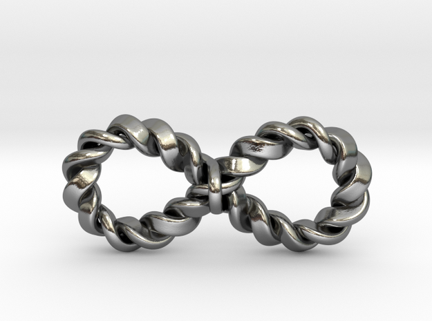 Twistfinity Pendant 1.5" in Polished Silver