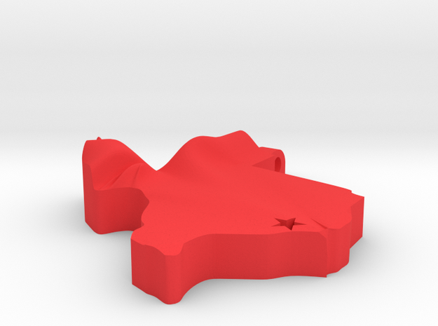 Houston, TX Pendant in Red Processed Versatile Plastic