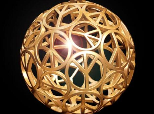 Peace Ball in Polished Bronzed Silver Steel