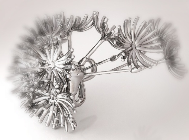 Dandelion pendant in White Natural Versatile Plastic