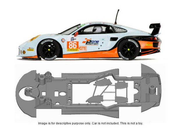 S18-ST2 Chassis for Scalextric Porsche 911 RSR STD in Black Natural Versatile Plastic