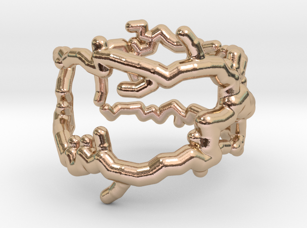 Root ring (US sizes 1.5 – 5.5) in 14k Rose Gold Plated Brass: 3.5 / 45.25