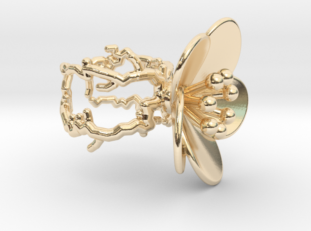 Flower ring (US sizes 1.5 – 5.5) in 14K Yellow Gold: 3.5 / 45.25