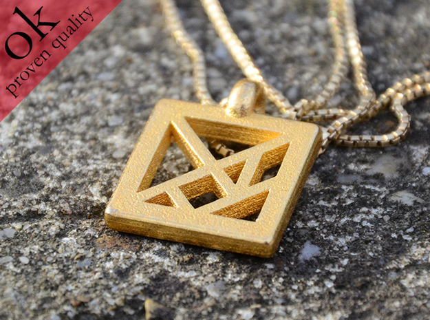 tangram pendant in Polished Brass