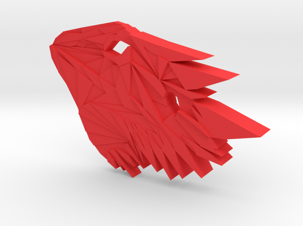 Bearded Dragon Pendant in Red Processed Versatile Plastic
