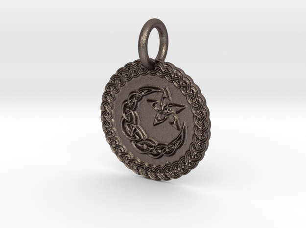 Nytemyre Pendant in Polished Bronzed Silver Steel