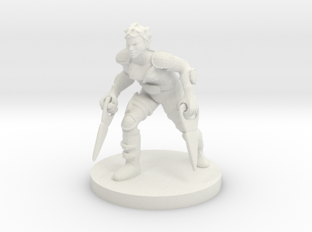 Female Katar Fighting Rogue in White Natural Versatile Plastic