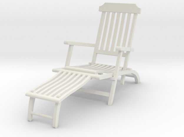 Deck Chair various scales in White Natural Versatile Plastic: 1:24