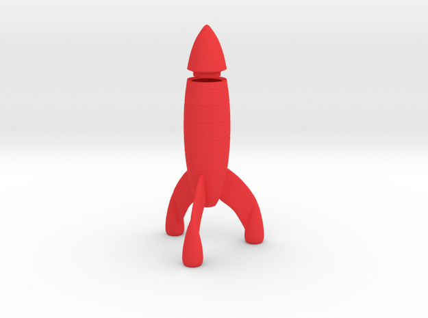Moon Rocket in Red Processed Versatile Plastic