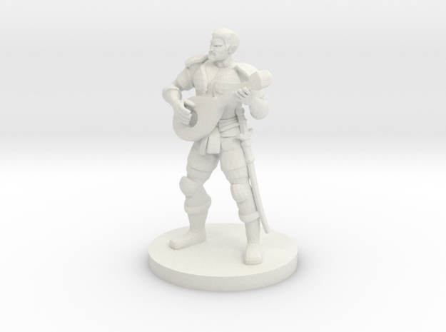 Male Half Elf Bard in White Natural Versatile Plastic