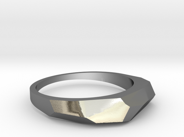faceted ring in Polished Silver