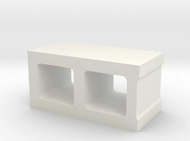 1/10 Concrete Corner Block in White Natural Versatile Plastic