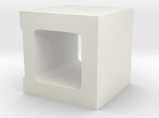 1/10 Scale Concrete 1/2 Block in White Natural Versatile Plastic