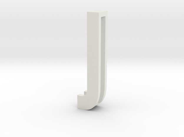 Choker Slide Letters (4cm) - Letter J in White Natural Versatile Plastic