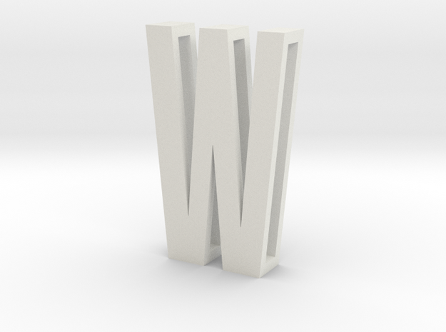 Choker Slide Letters (4cm) - Letter W in White Natural Versatile Plastic