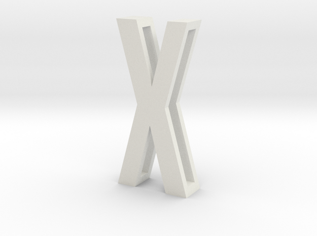 Choker Slide Letters (4cm) - Letter X in White Natural Versatile Plastic