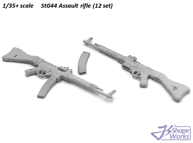 1/35+ StG44 Assault rifle (12 set) in Tan Fine Detail Plastic: 1:30