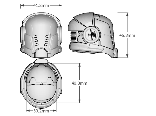 1:6 Scale Sci-Fi Paladin Helmet  in Black Natural Versatile Plastic