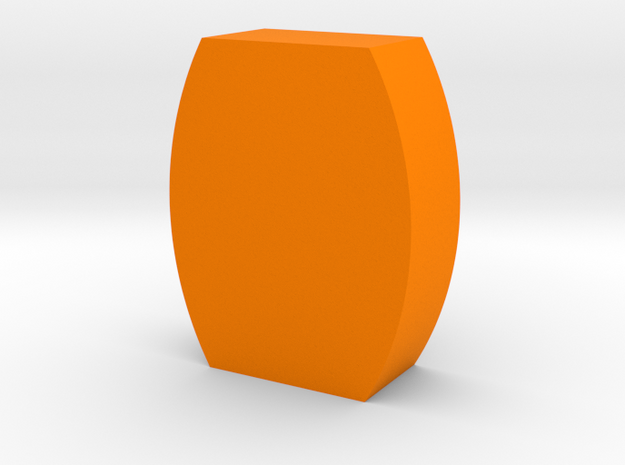 Flat Barrel Game Piece in Orange Processed Versatile Plastic