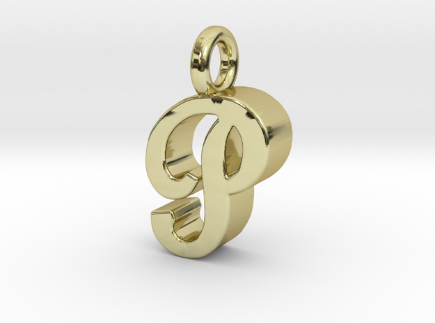 P - Pendant 3mm thk. in 18k Gold Plated Brass