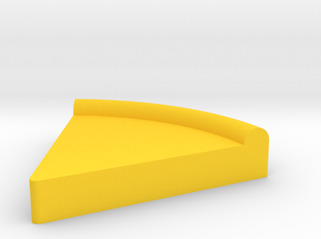 Large Pizza Pie Slice Game Piece in Yellow Processed Versatile Plastic