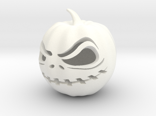 Scary Halloween Jack-O-Lantern Pumpkin Cutout in White Processed Versatile Plastic