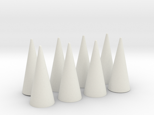Spikes Only - Flat Bases (for any cuff band) in White Natural Versatile Plastic