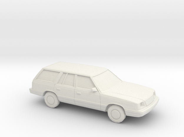 1/87 1985-89 Plymouth Reliant Station Wagon in White Natural Versatile Plastic