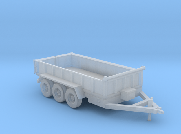 14-Foot Tridem Dump Trailer - Parked in Smooth Fine Detail Plastic