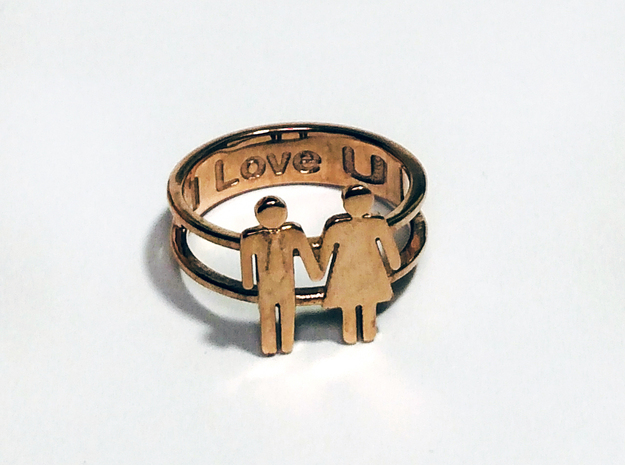 Love Collection Rings - Man and Woman Ring in Polished Brass: 6 / 51.5