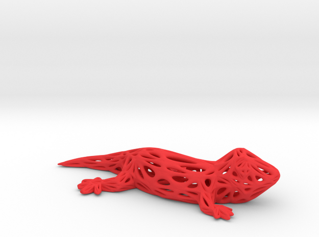 Voronoi Gecko in Red Processed Versatile Plastic
