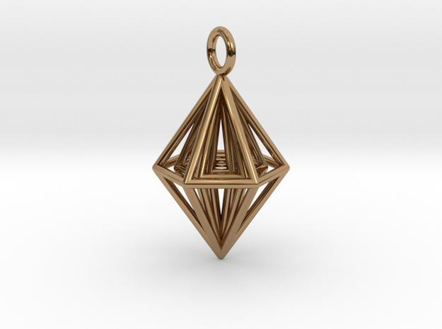 Pendant_Tripyramid in Polished Brass