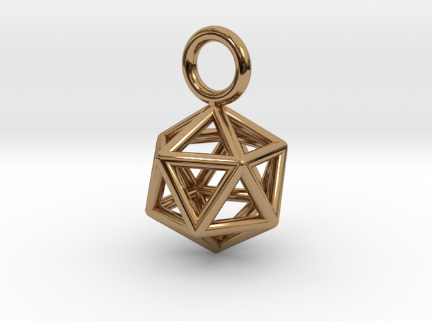 Pendant_Icosahedron-Small in Polished Brass