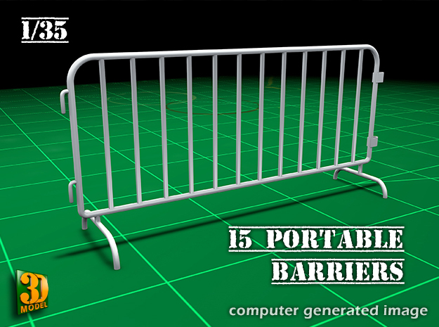 Portable Barrier 15x (1/35) in Smooth Fine Detail Plastic