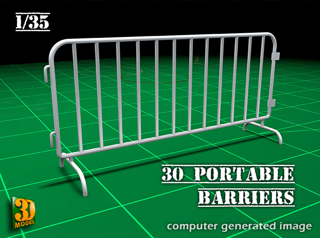 Portable barrier 30x (1/35) in Tan Fine Detail Plastic