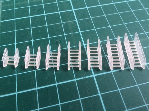 N Scale Stairs Assorted (21pc) in Smooth Fine Detail Plastic