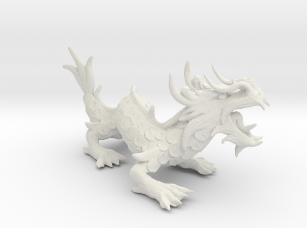 Chinese Dragon in White Natural Versatile Plastic