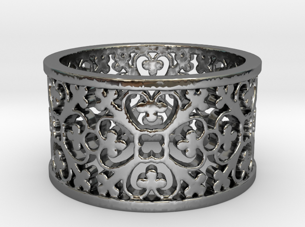 QUADRIFOGLIA 6 Ring Design Ring Size 8.5 in Fine Detail Polished Silver: 8.5 / 58