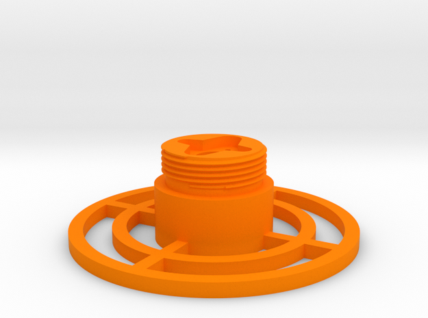 Control grip display base in Orange Processed Versatile Plastic